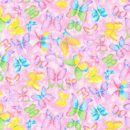 Fabric Traditions Multicolor Butterfly Novelty Cotton Fabric